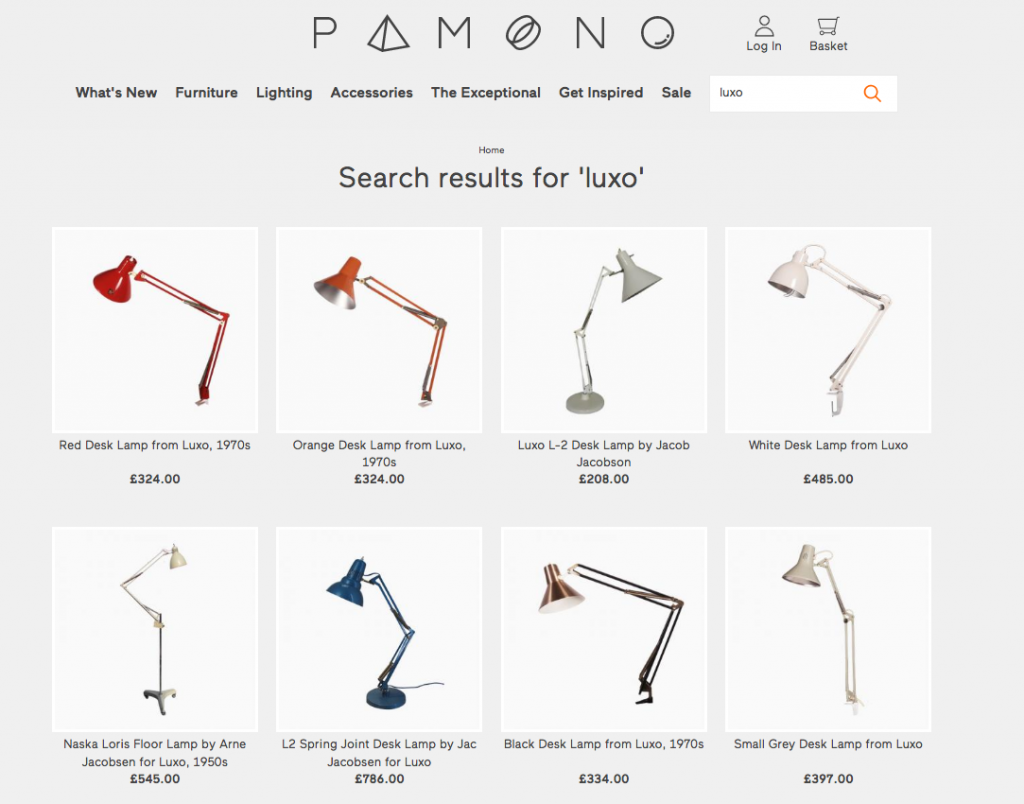 Pamono's current range of vintage Luxo lamps. pixar luxo lamp light