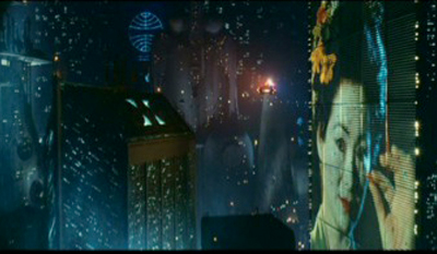 Geisha Girl billboard in Blade Runner. Image courtesy of Ladd Company/The Shaw Brothers/Warner Bros. 