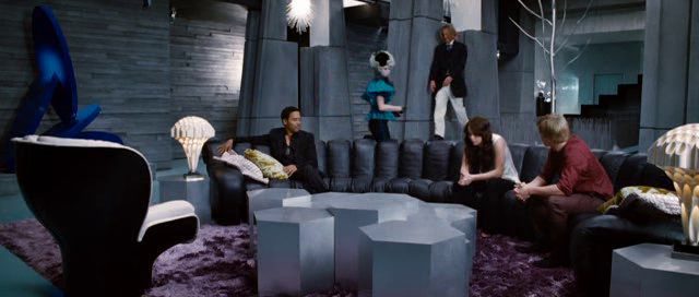 The Living room of The Hunger Games with the DS 500 De Seda sofa. Also featured here is the Elda Chair by Joe Colombo and the mesmerising Hex Table