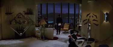 The Meteor chair is seen in the foreground of Kirk's apartment in Star Trek