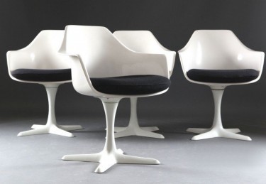 Burke Tulip chairs are often referred to as 'Saarinen style' Tulips
