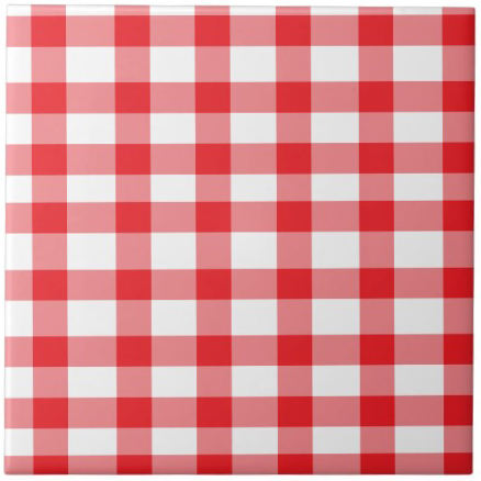 Red and white gingham tiles from Zazzle