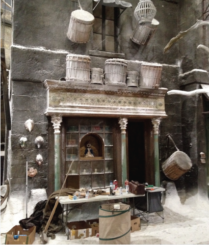 Section of reclaimed scenery from a production, cleared and stored by Drèsd