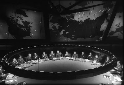 The War Room in Stanley Kubrick's Dr Strangelove. One of cinema's most influential film sets designed by Ken Adam