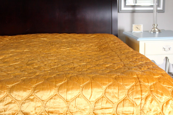 gold-quilted-bedspread