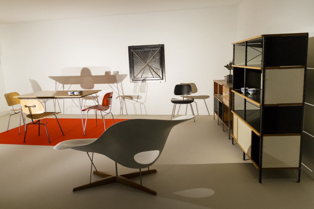 LONDON, ENGLAND - OCTOBER 20:  A general view at The World of Charles and Ray Eames exhibition at the Barbican Art Gallery at Barbican Centre on October 20, 2015 in London, England. The World of Charles and Ray Eames exhibition runs from 21 Oct 15 - 14 Feb 16.  (Photo by Tristan Fewings/Getty Images for Barbican Art Gallery)