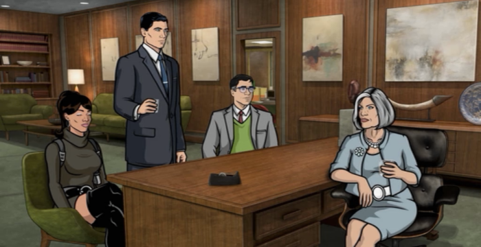 Malory Archer's office chair in the animation Archer is an Eames Lounger