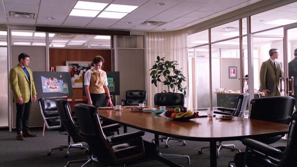 Eames Executive chair/Lobby chair in Mad Men meeting room set decorator film furniture