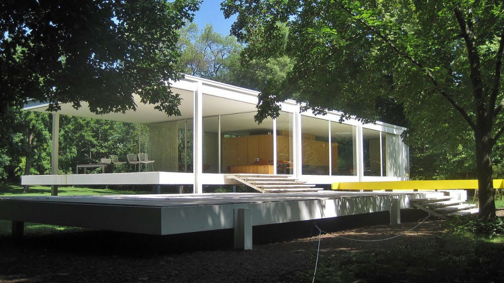 The exterior of The Farnsworth House