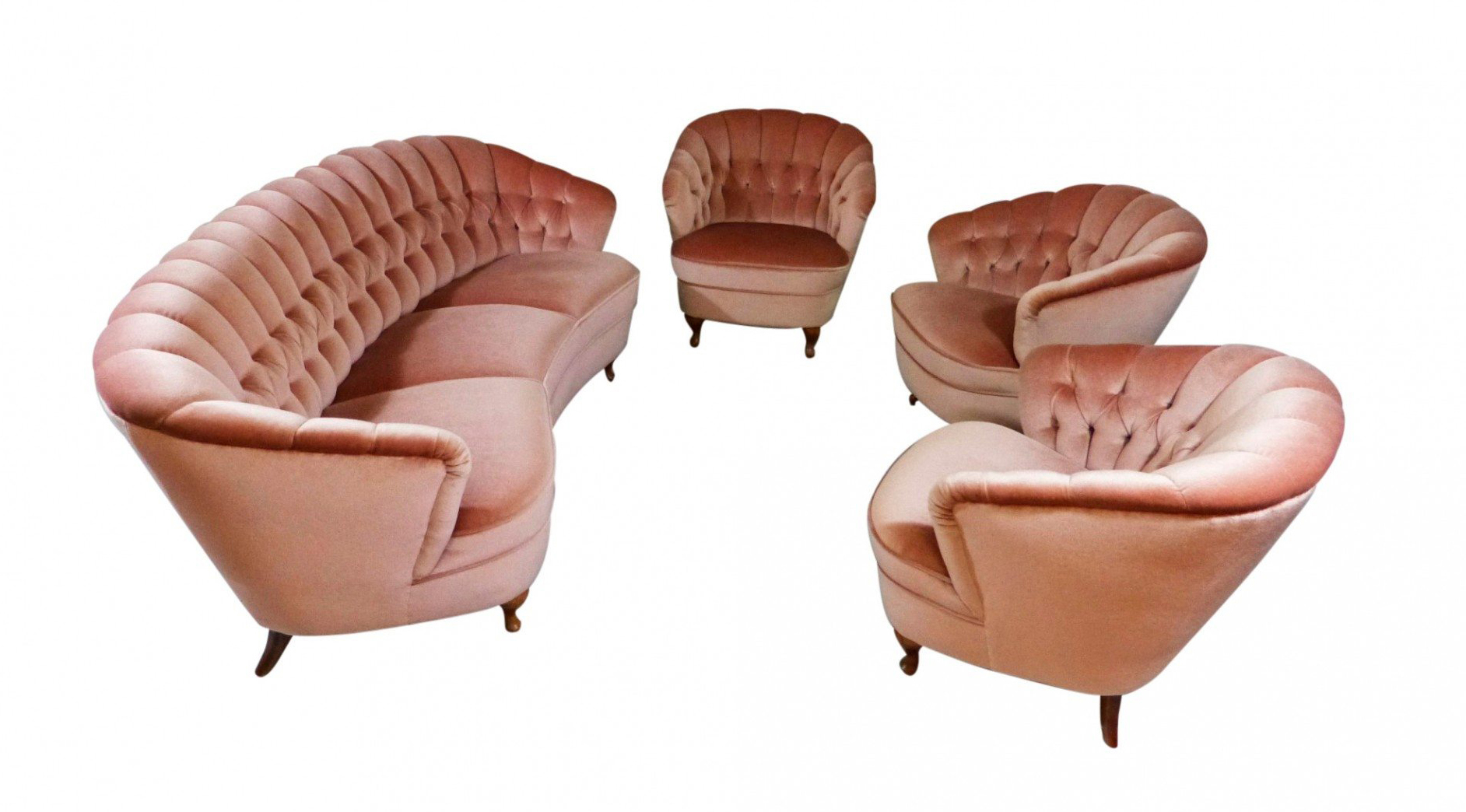 pale pink velvet Art Deco lounge suite-set-design-of-the-great-gatsby