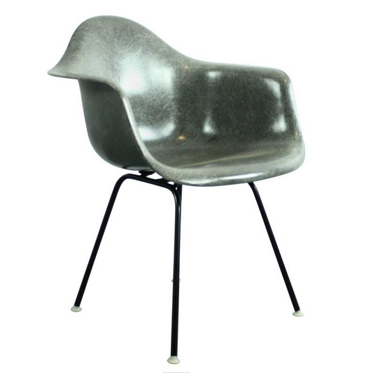 Eames for Herman Miller LAX Armchair in Elephant Hide Grey on Original X-Base from Lovely & Co on 1st Dibs