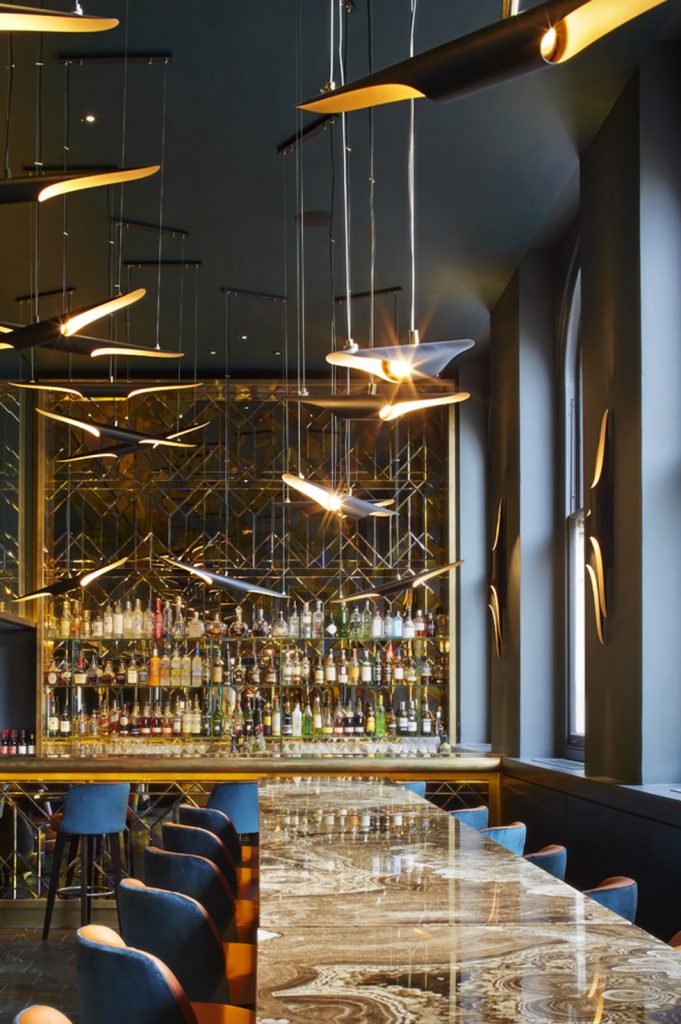 Coltrane lights in Christopher's bar and restaurant, London