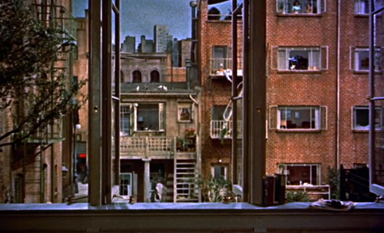 The view out of the window that forms the basis of Hitchcock's Rear Window