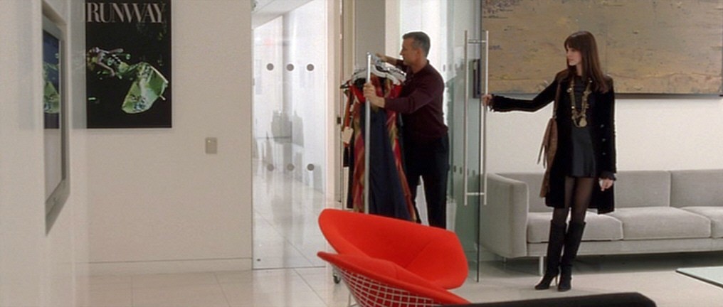 The Devil Wears Prada featuring the Diamond chair designed by Bertoia for Knoll