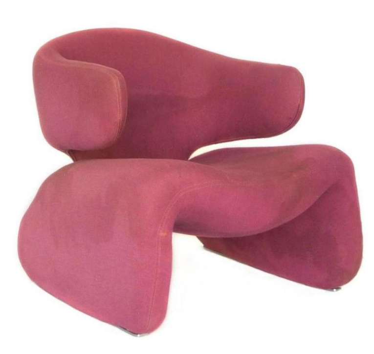 Vintage Djinn Lounge Chair in Pink by Olivier Mourgue for Airborne