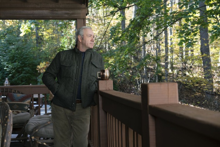 Frank Underwood on his men's retreat in House of Card's, seen with the copper mug