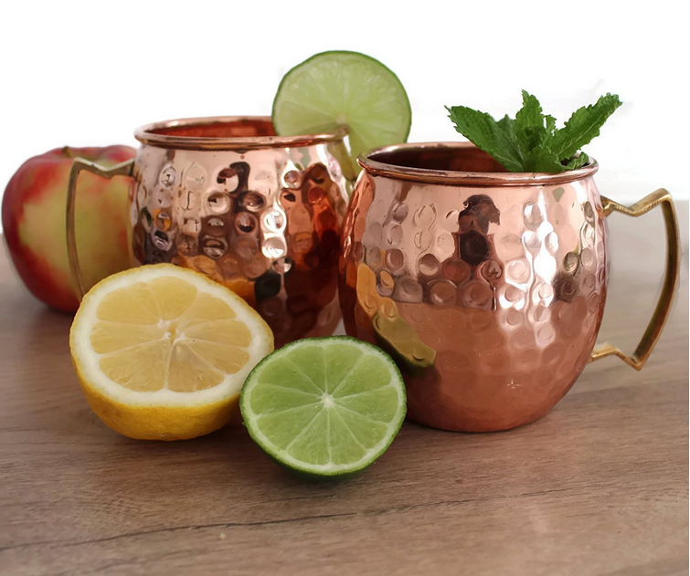 Hammered copper mugs are perfect for cocktails