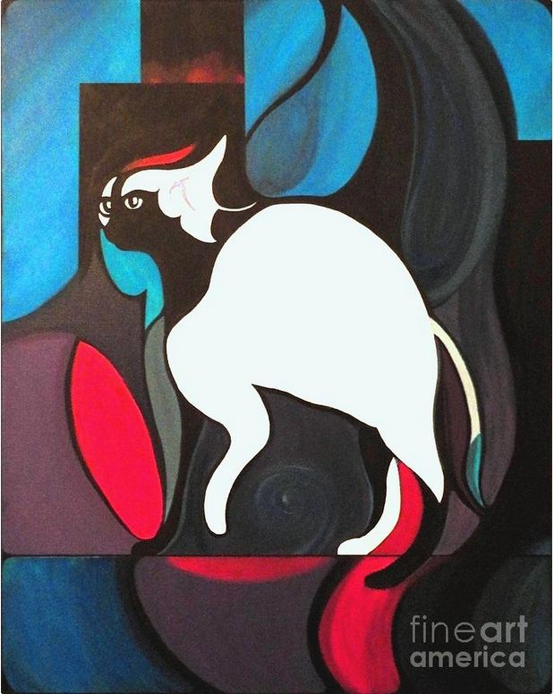 Pyewacket cat painting by John Lyes as seen in Bell Book and Candle (1958)