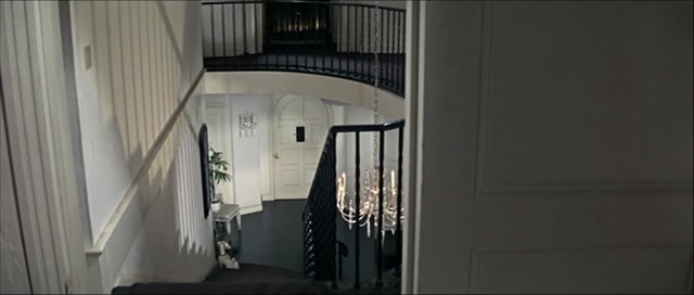 The Robinson's monochrome entrance hallway and staircase