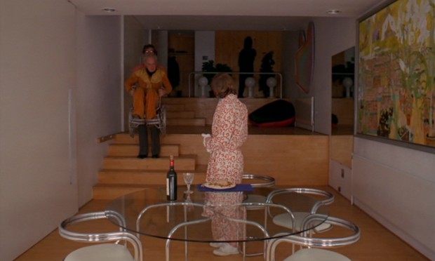 The dining table seen in Alex's second visit to HOME in A Clockwork Orange