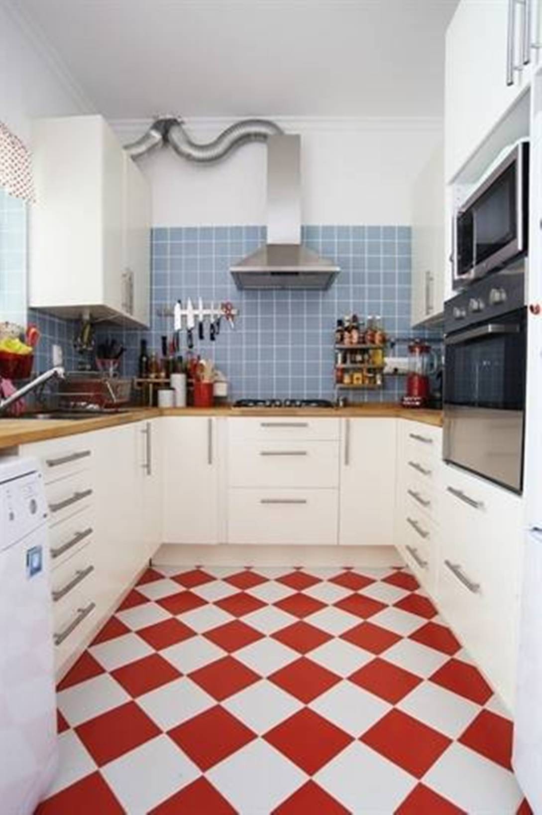 red-white-kitchen-floor-tiles - Film and Furniture